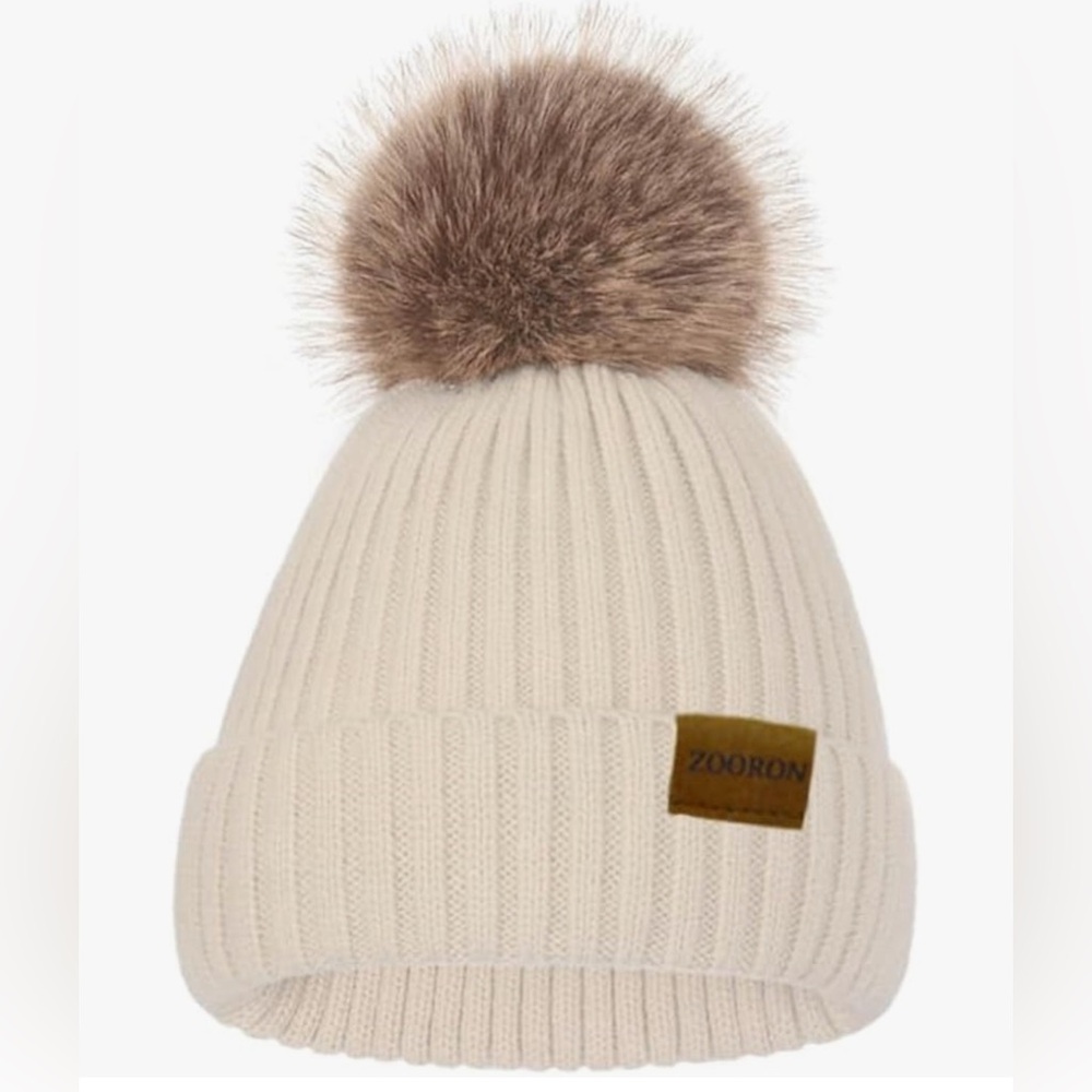 Pink fox fluffy fur snow bunny barbie hat beanie